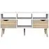 Oklo TV Stand with 2 Drawers 4 Shelves - White, Oak