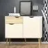 Oklo Wooden Sideboard with 2 Doors 1 Drawer - White, Oak