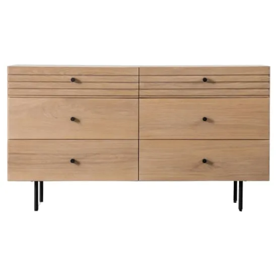 Okonma 6-Drawer Chest with Metal Legs - Oak