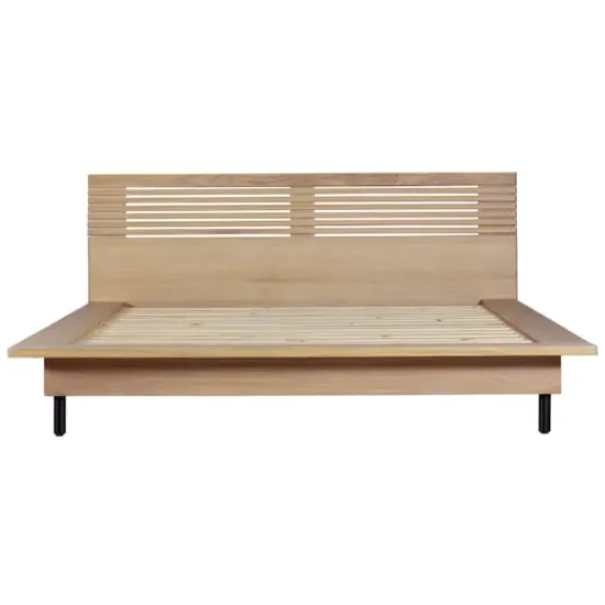 Okonma Double Bed with Metal Legs - Oak