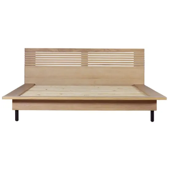 Okonma King Size Bed with Metal Legs - Oak