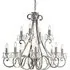 Oksana 12 Light Crystal Pendant Light - Polished Nickel, Crystal