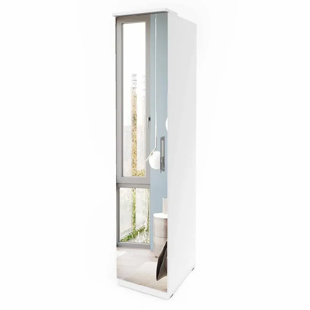 Olathe 1 Door Mirrored Wardrobe - White image
