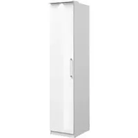 Olathe 1 Door Wardrobe - White, High Gloss