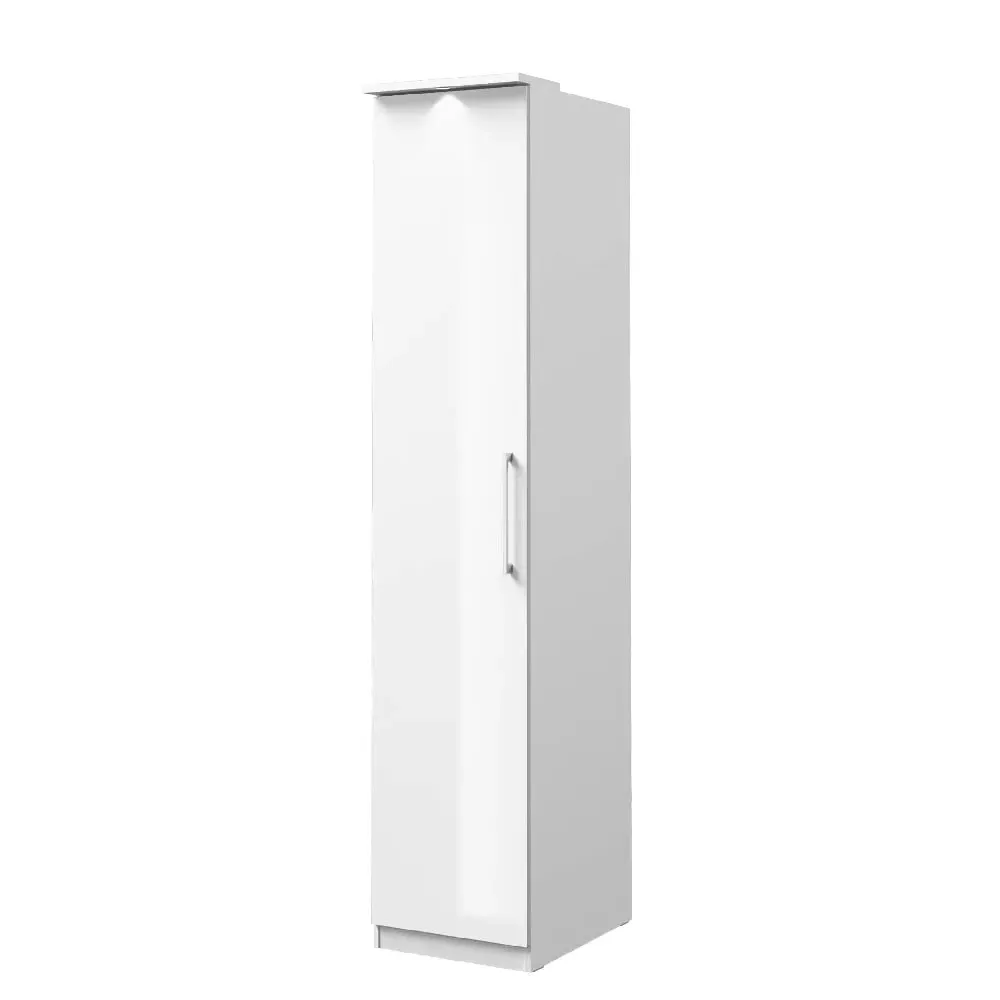 Olathe 1 Door Wardrobe - White, High Gloss image