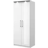 Olathe 2 Door Wardrobe - White, High Gloss