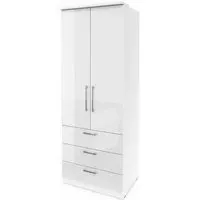 Olathe 2 Door Wardrobe with 3 Drawers - White