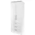 Olathe 2 Door Wardrobe with 3 Drawers - White