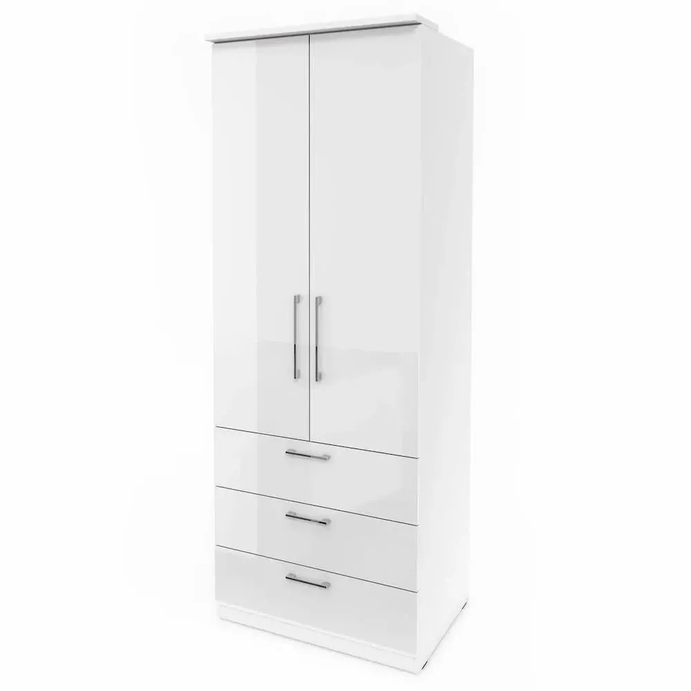 Olathe 2 Door Wardrobe with 3 Drawers - White