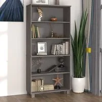 Olavi 4-Shelf Bookcase - Light Grey, Pinewood