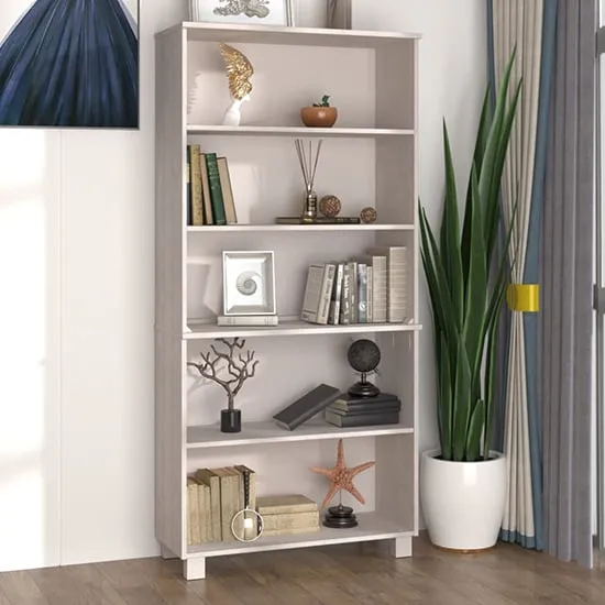 Olavi 4-Shelf Bookcase - White, Pinewood image