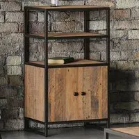 Olbia Bookcase with 2 Doors 2 Shelves - Oak