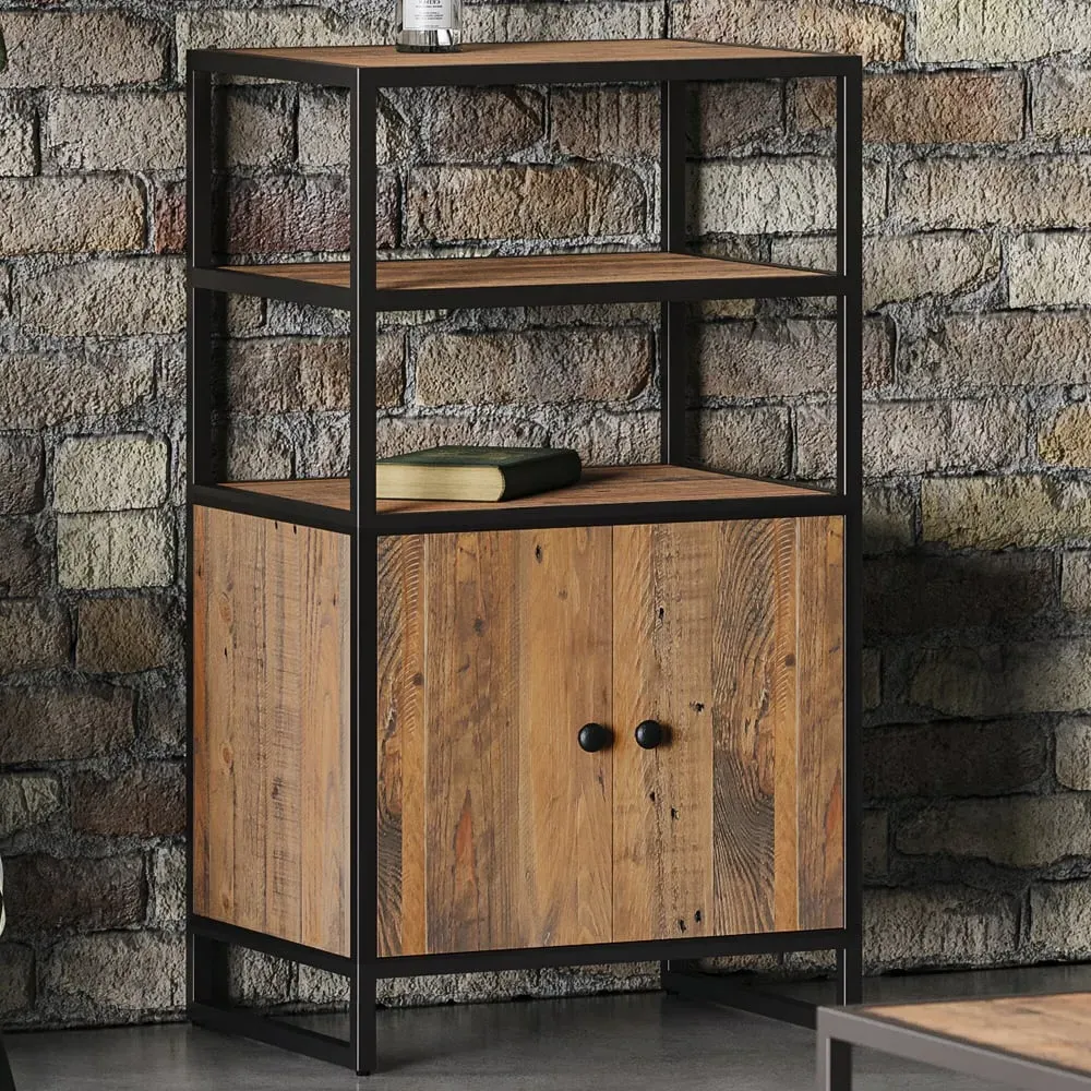 Olbia Bookcase with 2 Doors 2 Shelves - Oak