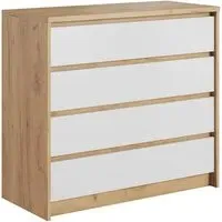 Olbia Chest of 4 Drawers - Golden Oak, White