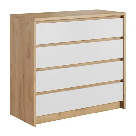 Olbia Chest of 4 Drawers - Golden Oak, White