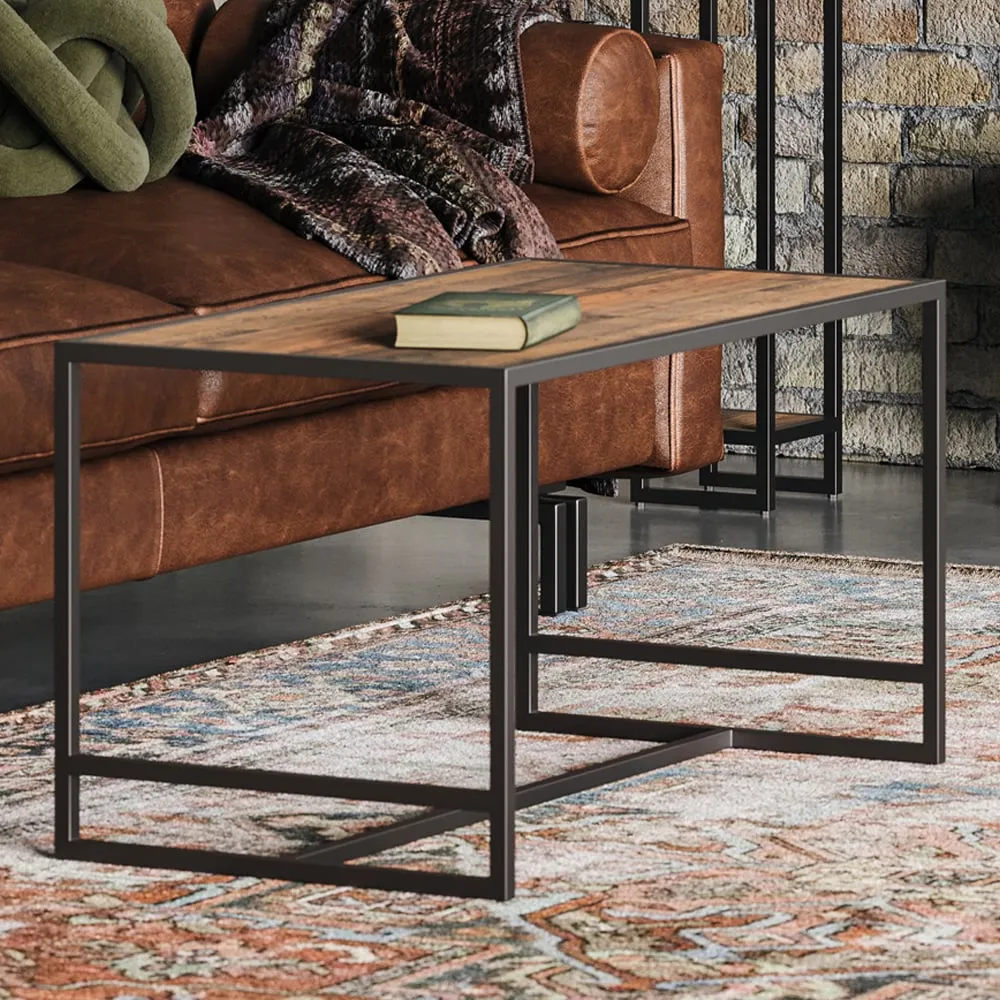 Olbia Coffee Table with Metal Frame - Oak