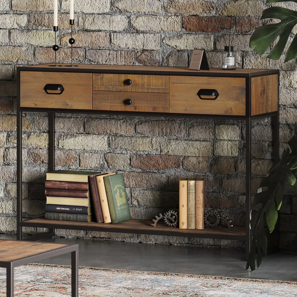 Olbia Console Table with 4 Drawers - Oak