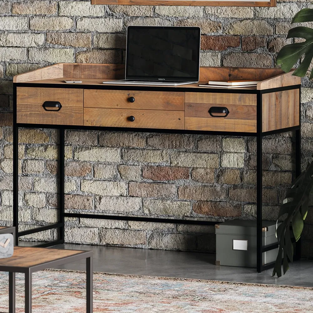 Olbia Laptop Desk with 4 Drawers - Oak