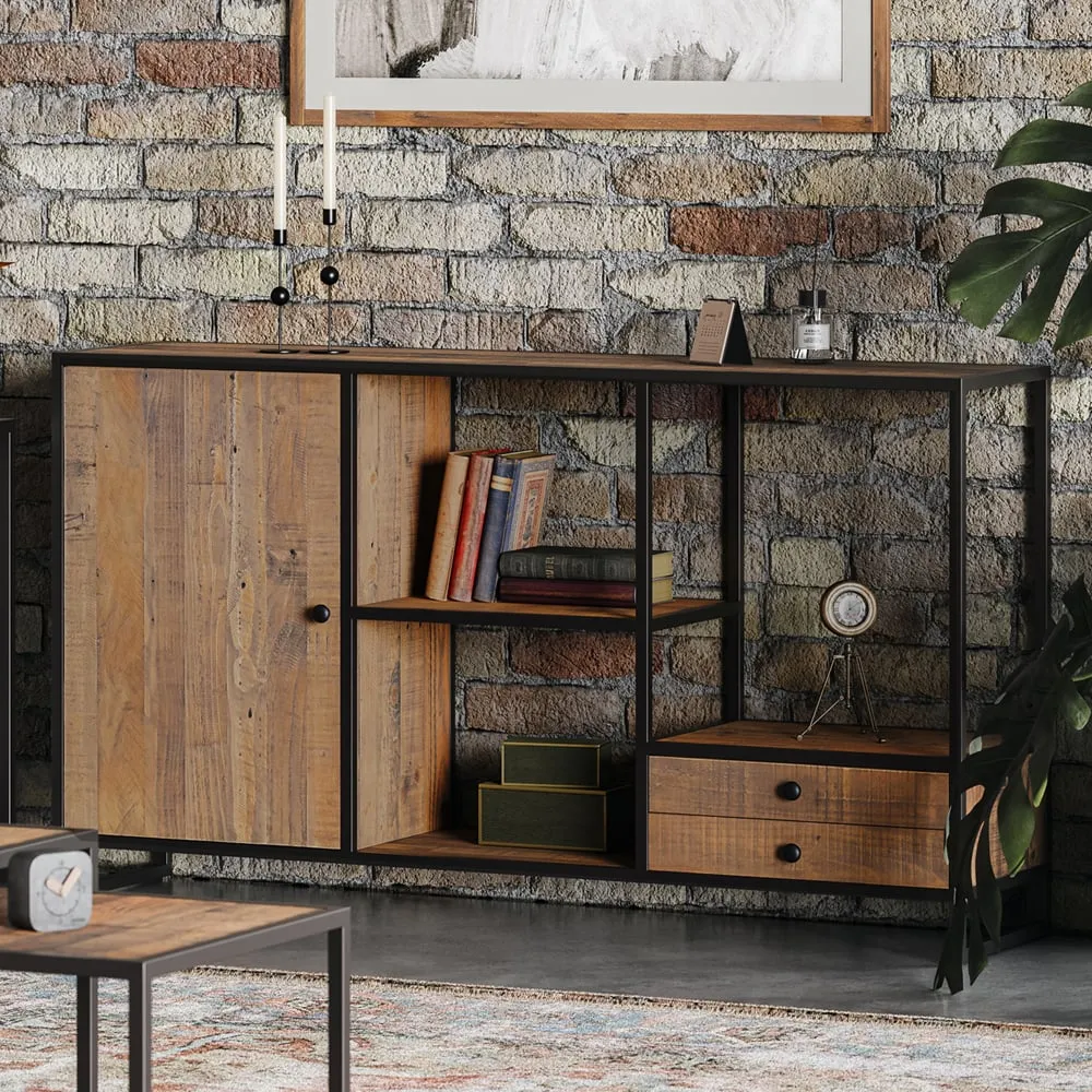 Olbia Sideboard with 1 Door 2 Drawers - Oak