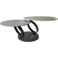 Oldham Ceramic Coffee Table with Steel Base - Grey