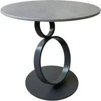 Oldham Ceramic Side Table with Steel Base - Grey