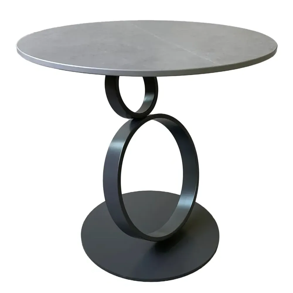 Oldham Ceramic Side Table with Steel Base - Grey image