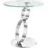 Oldham Square Glass Side Table with Swivel - Clear, Steel