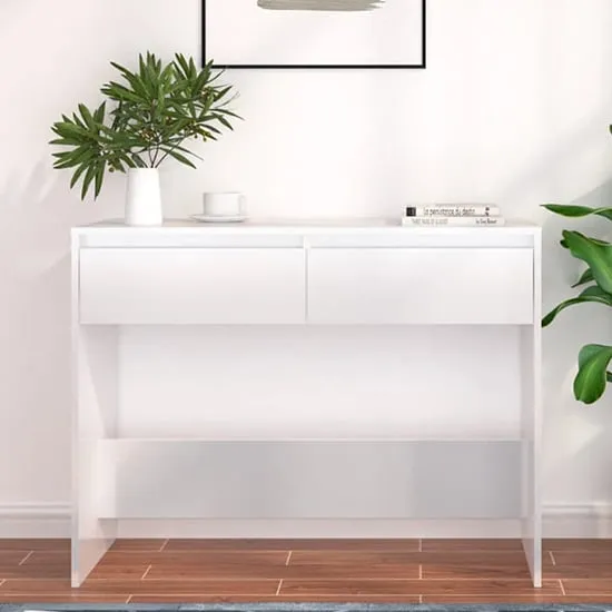 Olenna Console Table with 2 Drawers - White