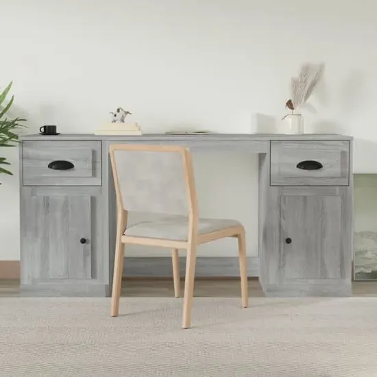 Oliver Computer Desk with Storage - Grey, Sonoma Oak