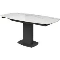 Oliver Extendable Dining Table - White, Ceramic
