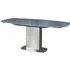 Oliver Extendable Dining Table with Steel Base - Grey, Glass