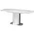 Oliver Extendable Dining Table with Steel Base - White, Glass