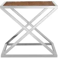 Oliver Side Table with Cross Frame - Natural, Fir Wood