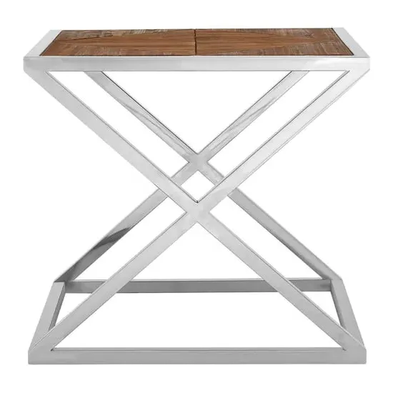 Oliver Side Table with Cross Frame - Natural, Fir Wood image