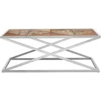 Oliver Wooden Coffee Table with Steel Frame - Natural