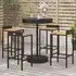 Olivia 5 Piece Garden Bar Set - Black, Poly Rattan
