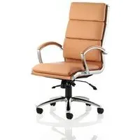 Olney High Back Office Chair with Arms - Tan, Bonded Leather