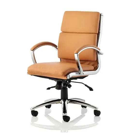 Olney Medium Back Office Chair with Arms - Tan, Bonded Leather image