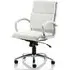 Olney Medium Back Office Chair with Arms - White, Bonded Leather