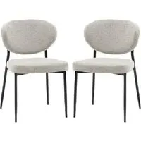 Olney Side Dining Chairs in Pair - Natural, Fabric