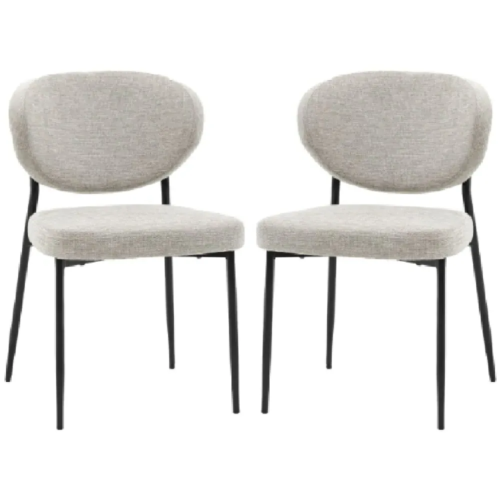 Olney Side Dining Chairs in Pair - Natural, Fabric image