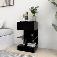 Oluina Bedside Cabinet with 1 Drawer - Black
