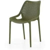 Olympia Stackable Side Chair - Olive, Polypropylene