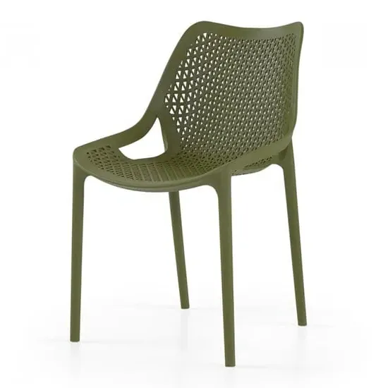 Olympia Stackable Side Chair - Olive, Polypropylene