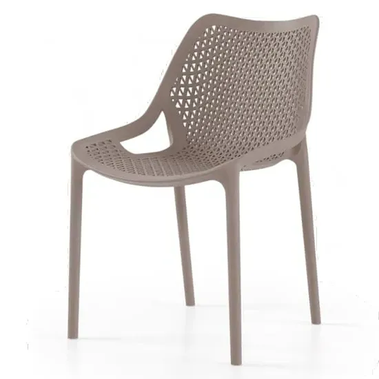 Olympia Stackable Side Chair - Taupe, Polypropylene