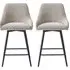 Omaha Bar Chairs In Pair - Biscuit, Fabric
