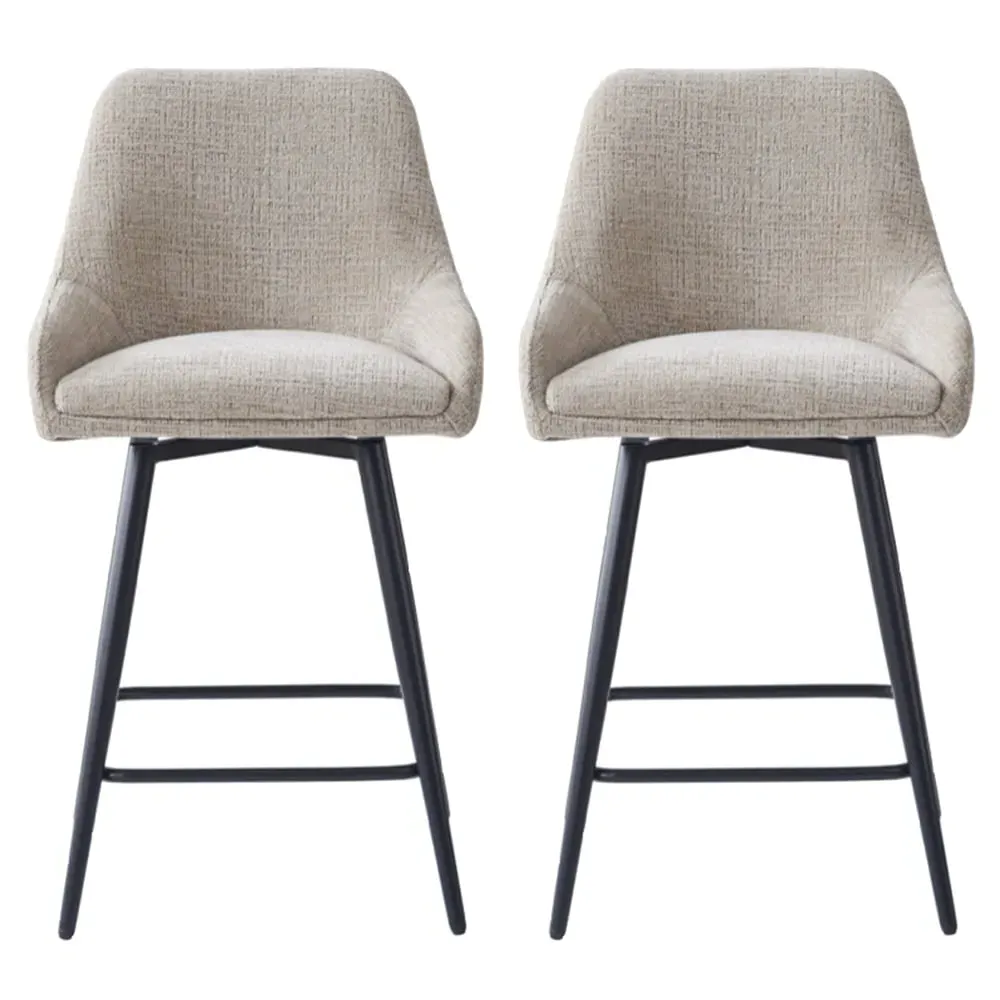 Omaha Bar Chairs In Pair - Biscuit, Fabric image