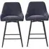 Omaha Bar Chairs In Pair - Graphite Grey, Fabric