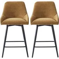 Omaha Bar Chairs In Pair - Mustard, Fabric