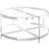 Omaha Clear Glass Coffee Table - Clear, Stainless Steel